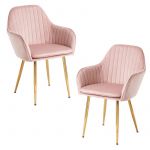 Conjunto 2 Cadeiras Chic Golden Rosa