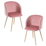 Conjunto 2 Cadeiras Velt Veludo Rosa