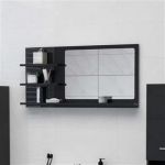 Espelho de Casa de Banho 90x10,5x45cm Contrap. Preto Brilhante - 805022