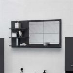 Espelho de Casa de Banho 90x10,5x45 cm Contraplacado Cinzento - 805017