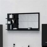 Espelho de Casa de Banho 90x10,5x45 cm Contraplacado Preto - 805016