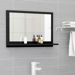 Espelho de Casa de Banho 60x10,5x37 cm Contraplacado Preto - 804563