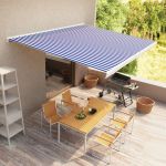Toldo Motorizado com Caixa 500x300 cm Azul e Branco - 3052665