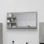 Espelho Casa de Banho 90x10,5x45 cm Contraplacado Cinza Cimento - 805019
