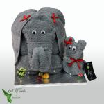 Best Art Towels Elefantes Conjunto 3 Toalhas Turquesa - PBAT0093