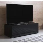 Móveis Bonitos Móvel de Tv Modelo Luke H1 (100x32cm) Preta com Pés Standard - TVSD031BLBLP-1BOX