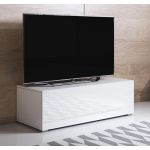Móveis Bonitos Móvel de Tv Modelo Luke H1 (100x32cm) Branca com Pés Standard - TVSD031WHWHP-1BOX