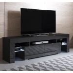 Móveis Bonitos Móvel de Tv Modelo Unai (160x45cm) Preta com led Rgb - TVSD060BLBL