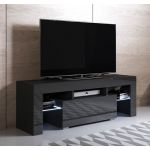 Móveis Bonitos Móvel de Tv Modelo Elio (130x45cm) Preta com led Rgb - TVSD050BLBL