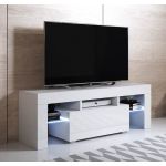Móveis Bonitos Móvel de Tv Modelo Elio (130x45cm) Branca com led Rgb - TVSD050WHWH