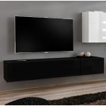 Móveis Bonitos Móvel de Tv Modelo Berit 180x30 Preta - TVAM057BLBL