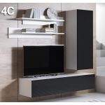 Móveis Bonitos Composição de Móveis Luke 4C Branca e Preta (1,6m) - MSSD0134-C