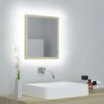 Espelho de Casa de Banho LED 40x8,5x37cm Contraplacado Castanho - 804911