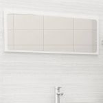 Espelho de Casa de Banho 100x1,5x37cm Contraplacado Branco Brilhante - 804635