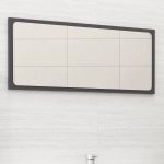 Espelho de Casa de Banho 80x1,5x37 cm Contraplacado Cinza Brilhante - 804621