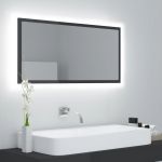 Espelho Casa de Banho LED 90x8,5x37 cm Contr. Cinza Brilhante - 804939