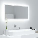 Espelho Casa de Banho LED 90x8,5x37 cm Contr. Branco Brilhante - 804937