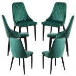 Conjunto 6 Cadeiras Kan Veludo Verde