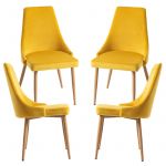 Conjunto 4 Cadeiras Stoik Wood Amarelo