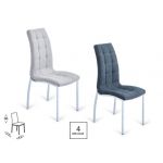 Impt-Home-Design Conjunto 4 Cadeiras San Sebastián Tela 96 cm (Altura) 42 cm (Largura) 55 cm (Fundo) Gris