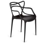 Impt-Home-Design Conjunto 4 Cadeiras PP Concha. 51.5 cm (Largura) 82.5 cm (Altura) 57 cm (Fundo) Preto