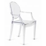 Impt-Home-Design Conjunto 4 Cadeiras de Policarbonato Ópera com Brazos. 56 cm (Largura) 92 cm (Altura) 54 cm (Fundo) Transparente