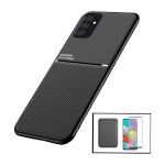 Kit Capa Magnetic Lux + Magentic Wallet Black + 5D Full Cover para Samsung Galaxy M52 5G