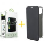 Skyhe Conjunto Skyhe 1x Película de Vidro Anti-spy + Capa para iPhone 13 Pro Max Prm Flip Cover Black - 8434009700883