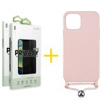 Skyhe Conjunto Skyhe 2x Película de Vidro Anti-spy + Capa para iPhone 13 Pro Max Gel Rope Pink Pastel - 8434009700722