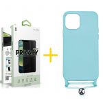 Skyhe Conjunto Skyhe 1x Película de Vidro Anti-spy + Capa para iPhone 13 Pro Max Gel Rope Blue Água - 8434009700661