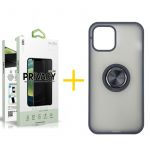 Skyhe Conjunto Skyhe 1x Película de Vidro Anti-spy + Capa para iPhone 13 Pro Max Gel Bumper Ring Black - 8434009700562