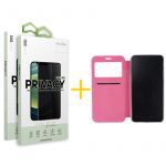 Skyhe Conjunto Skyhe 2x Película de Vidro Anti-spy + Capa para iPhone 13 Pro Max Gandy Flip Cover Pink - 8434009700555