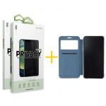 Skyhe Conjunto Skyhe 2x Película de Vidro Anti-spy + Capa para iPhone 13 Pro Max Gandy Flip Cover Blue - 8434009700548