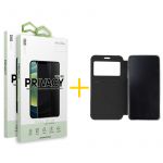 Skyhe Conjunto Skyhe 2x Película de Vidro Anti-spy + Capa para iPhone 13 Pro Max Gandy Flip Cover Black - 8434009700524
