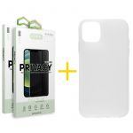 Accetel Conjunto Accetel 2x Película de Vidro Anti-spy + Capa para iPhone 13 Pro Max Silicone Liso Clear Fosco - 8434009700418
