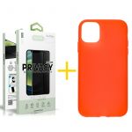 Accetel Conjunto Accetel 1x Película de Vidro Anti-spy + Capa para iPhone 13 Pro Max Silicone Liso Red - 8434009700388
