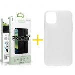Accetel Conjunto Accetel 1x Película de Vidro Anti-spy + Capa para iPhone 13 Pro Max Silicone Liso Clear Fosco - 8434009700357