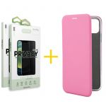 Accetel Conjunto Accetel 2x Película de Vidro Anti-spy + Capa para iPhone 13 Pro Max Prm Flip Cover Pink - 8434009700258