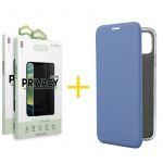 Accetel Conjunto Accetel 2x Película de Vidro Anti-spy + Capa para iPhone 13 Pro Max Prm Flip Cover Blue - 8434009700241