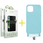 Accetel Conjunto Accetel 2x Película de Vidro Anti-spy + Capa para iPhone 13 Pro Gel Rope Blue Água - 8434009698555