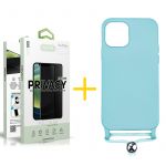 Accetel Conjunto Accetel 1x Película de Vidro Anti-spy + Capa para iPhone 13 Pro Gel Rope Blue Água - 8434009698500