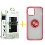 Accetel Conjunto Accetel 1x Película de Vidro Anti-spy + Capa para iPhone 13 Pro Gel Bumper Ring Red - 8434009698432