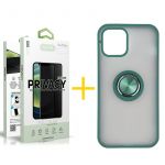 Accetel Conjunto Accetel 1x Película de Vidro Anti-spy + Capa para iPhone 13 Pro Gel Bumper Ring Green - 8434009698425