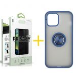 Accetel Conjunto Accetel 1x Película de Vidro Anti-spy + Capa para iPhone 13 Pro Gel Bumper Ring Blue - 8434009698418