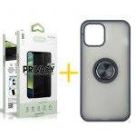 Accetel Conjunto Accetel 1x Película de Vidro Anti-spy + Capa para iPhone 13 Pro Gel Bumper Ring Black - 8434009698401