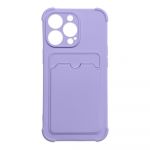 Capa iPhone 13 Pro Silky Lilás com Suporte de Cartões