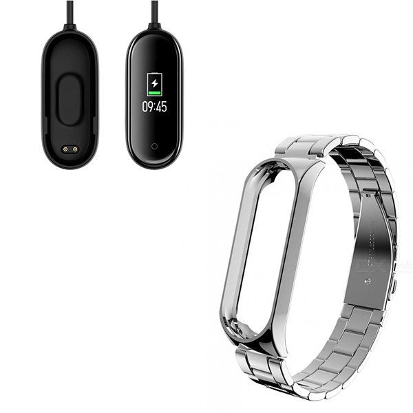 Kit Pulseira Bracelete Aço Stainless Lux Ferramenta Carregador Usb