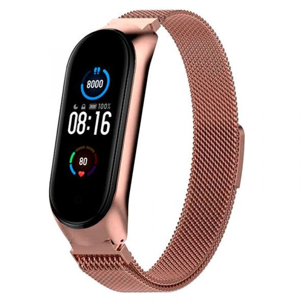 Bracelete Xiaomi Mi Band Metal Rosa Kuantokusta