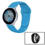 Phonecare Kit Pulseira Bracelete SmoothSilicone + Película Hydrogel - Samsung Galaxy Watch Bluetooth 46mm - Azul Céu