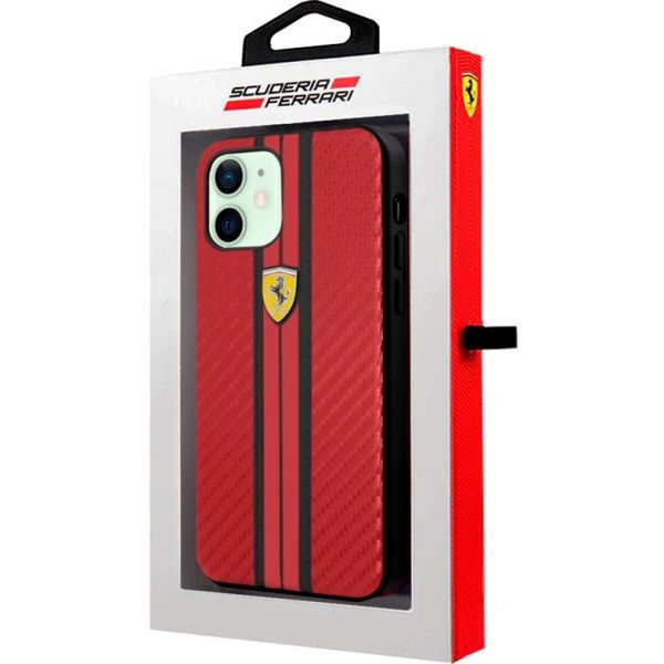Ferrari Capa Pele para iPhone 12/12 Pro Red